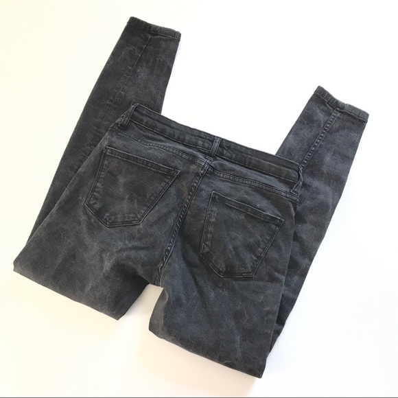 Zara Woman Black Acid Wash Skinny Jeans Size 6 - Picture 4 of 7